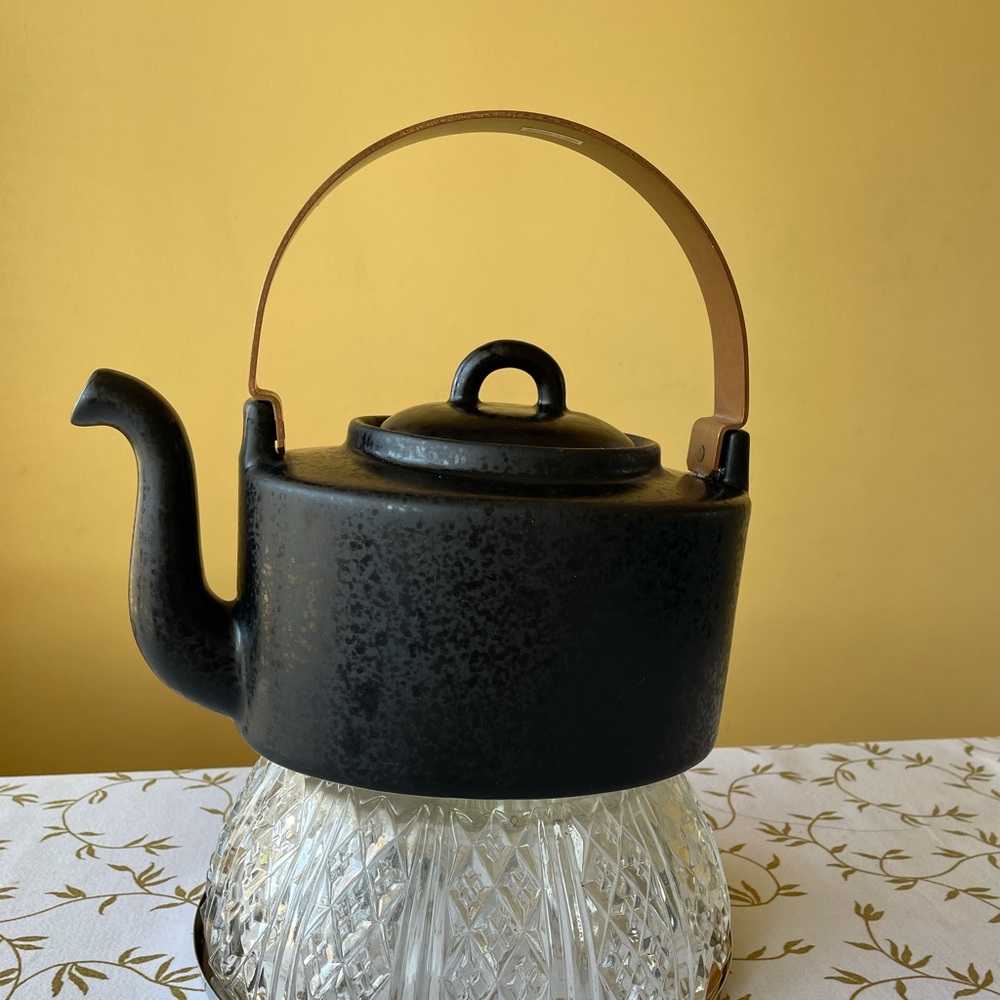 Design House Stockholm rare dark black with pattern ceramic teapot